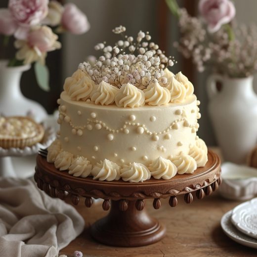 vintage cake white